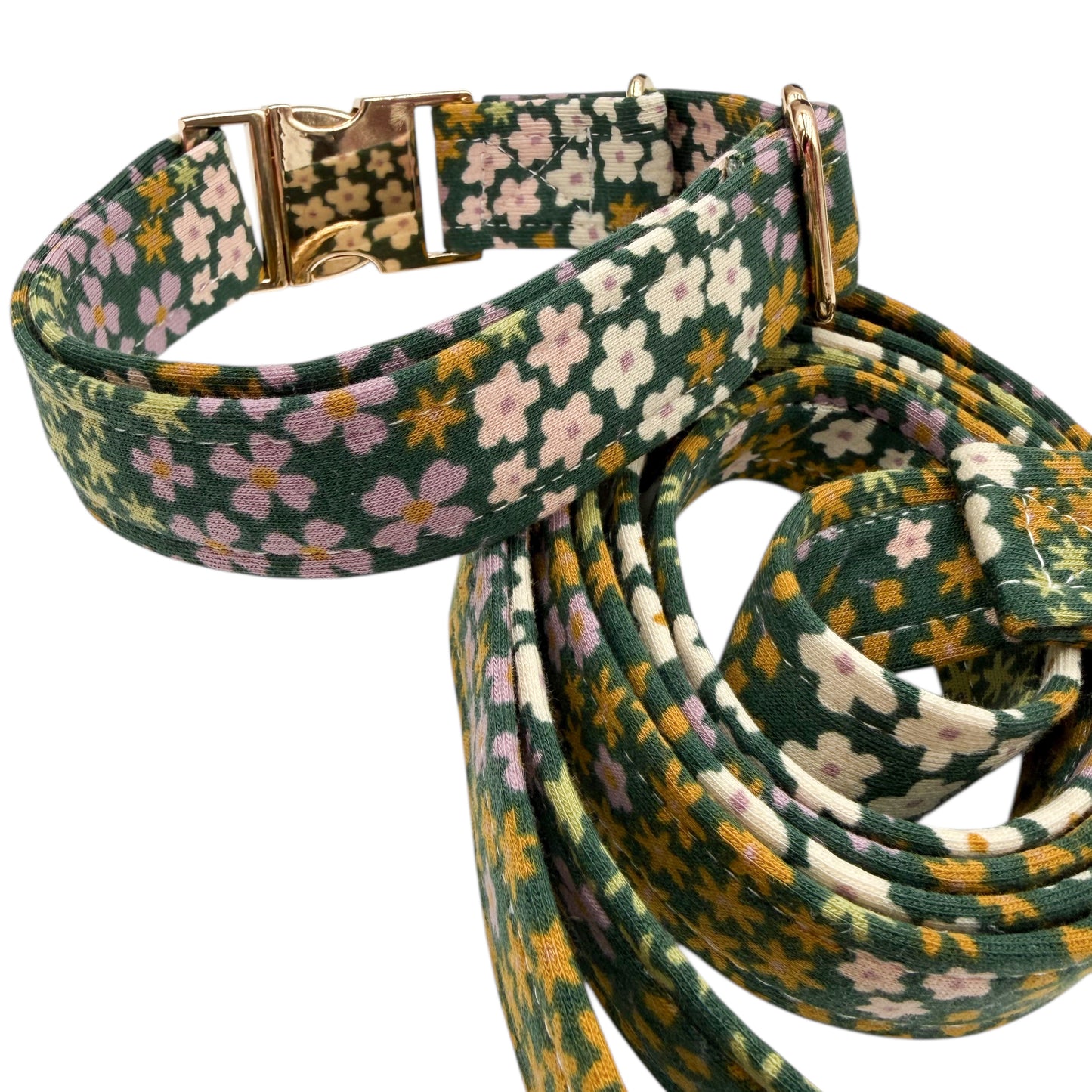 FLOWERS KAKI - Collier & laisse