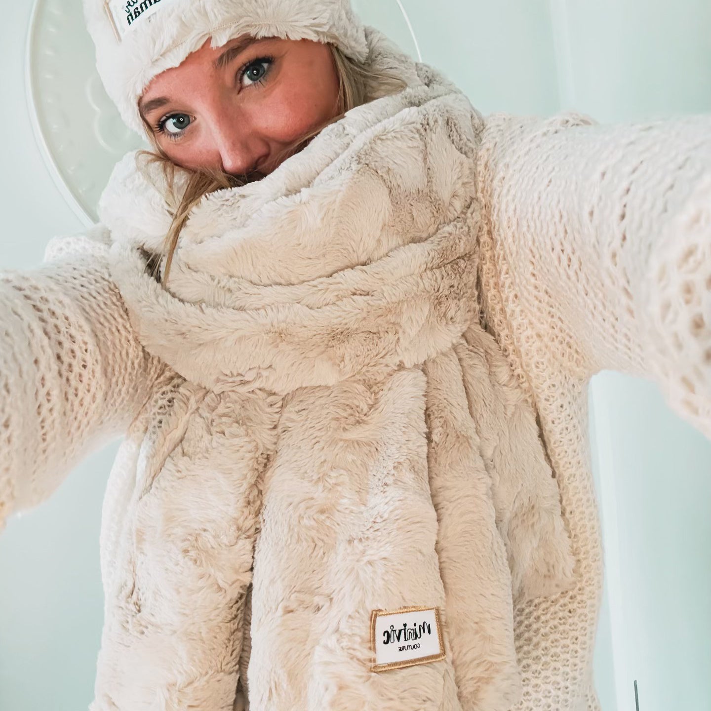 FUR BEIGE - Echarpe XXL