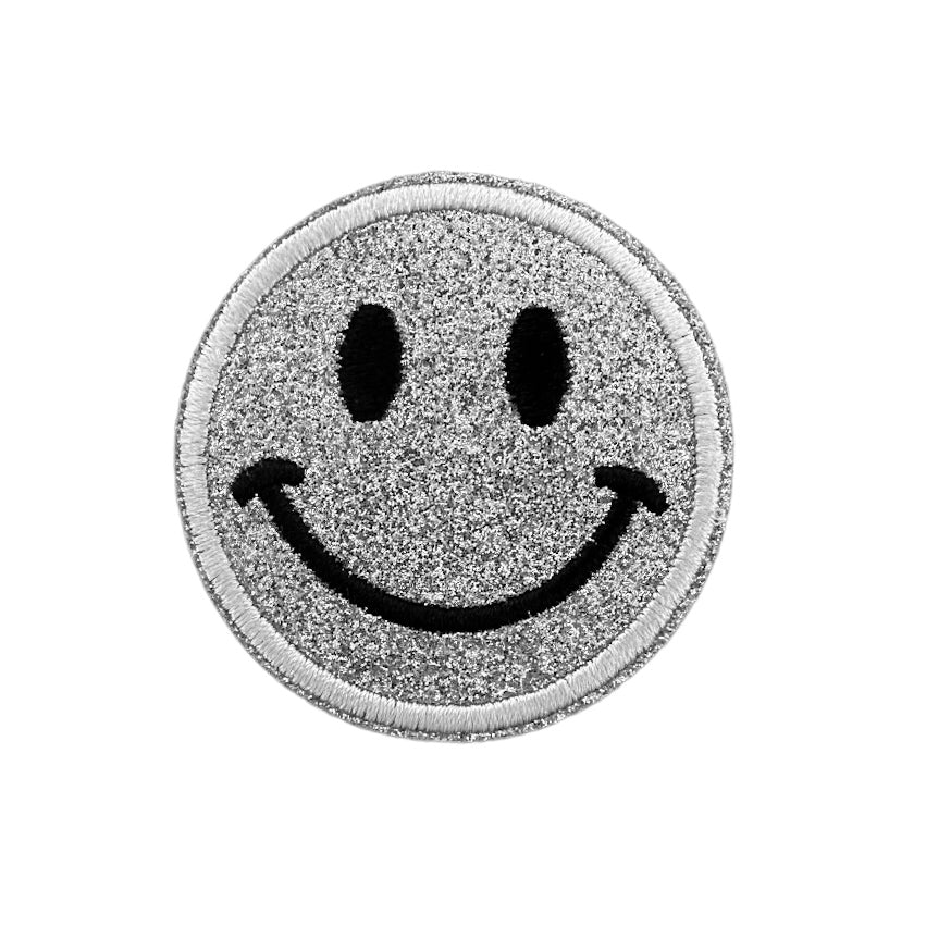 Smiley paillettes argenté - ÉCUSSON
