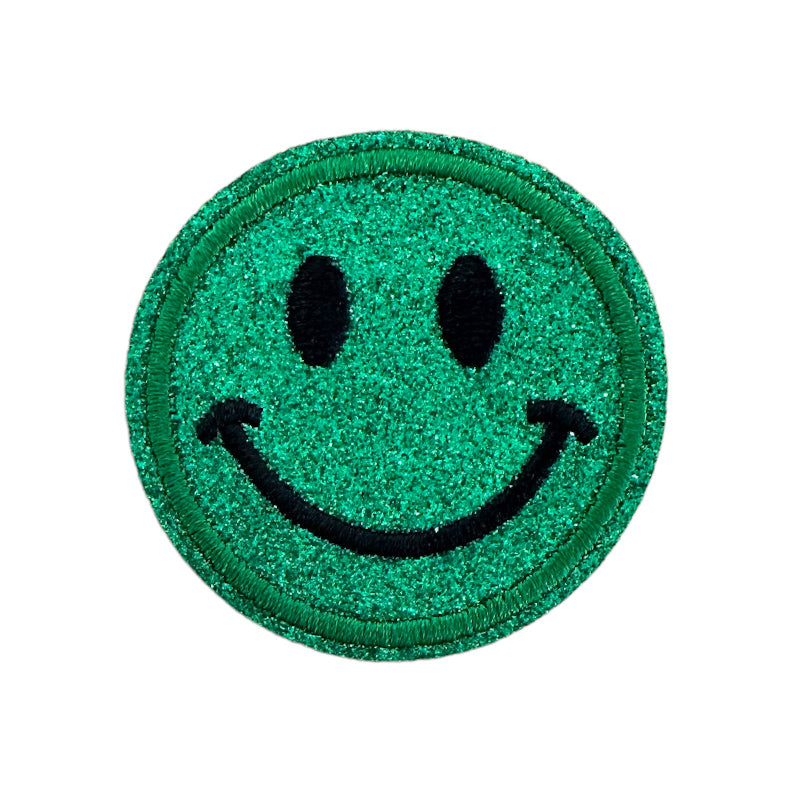 Smiley paillettes vert - ÉCUSSON