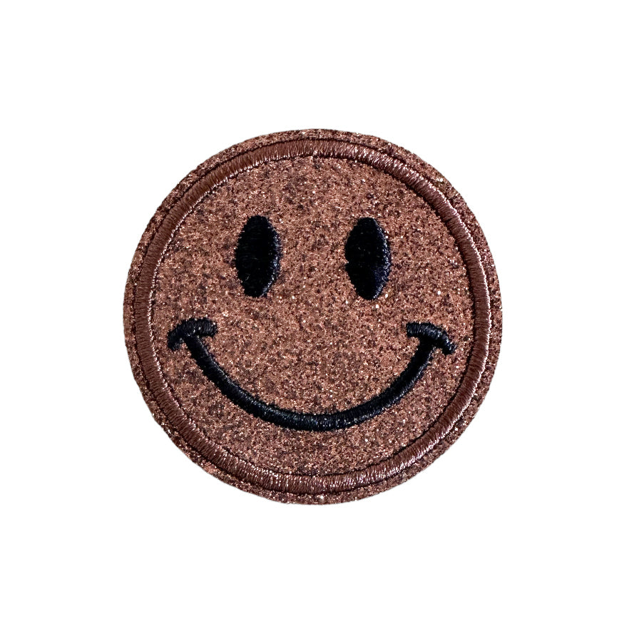 Smiley paillettes brun - ÉCUSSON