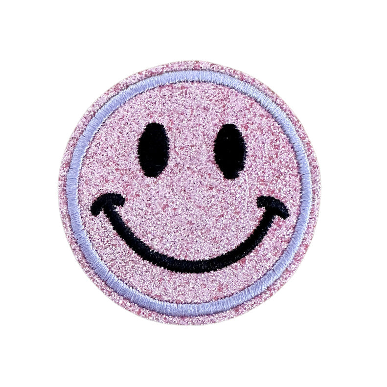 Smiley paillettes rose - ÉCUSSON