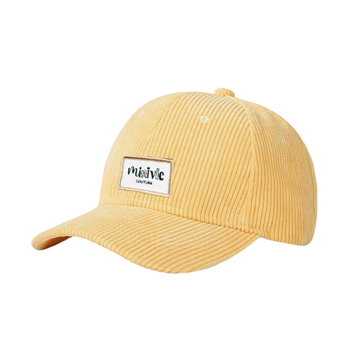 CASQUETTE - Velour côtelé Jaune