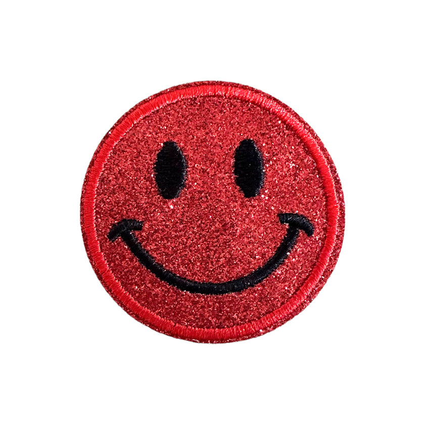 Smiley paillettes rouge - ÉCUSSON