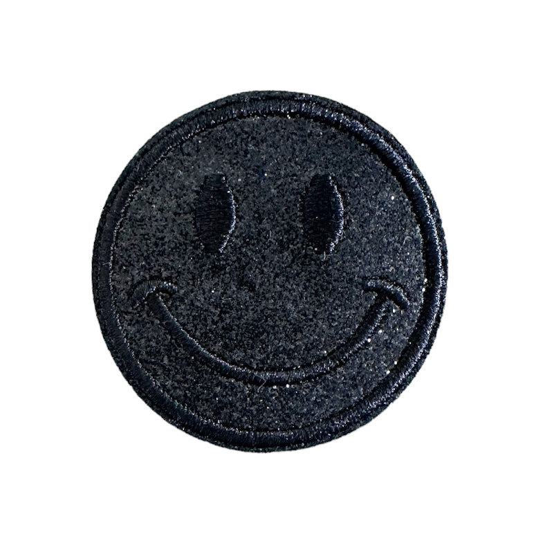 Smiley paillettes noir - ÉCUSSON