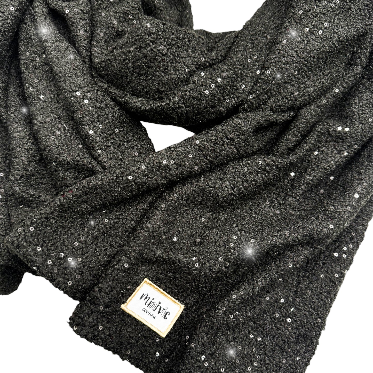 BOUCLETTE PAILLETTE NOIR - Echarpe XXL*