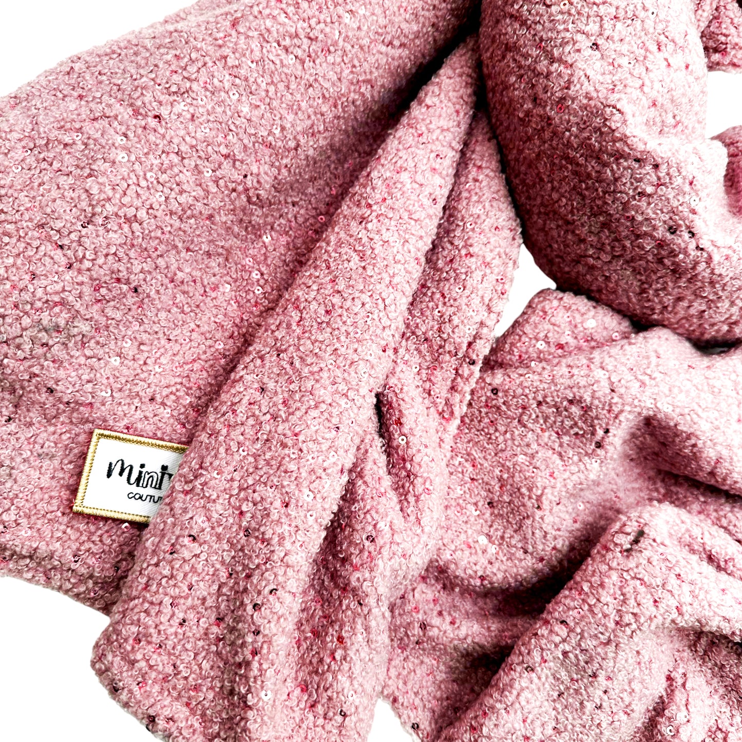 BOUCLETTE PAILLETTE ROSE - Echarpe XXL*