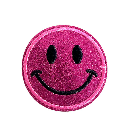 Smiley paillettes magenta - ÉCUSSON