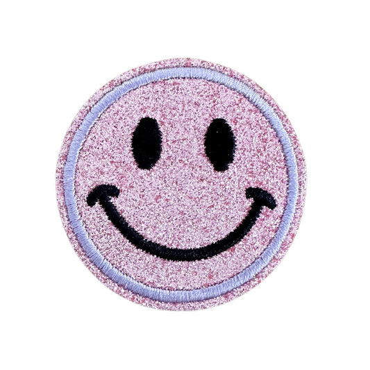 Smiley paillettes rose - ÉCUSSON