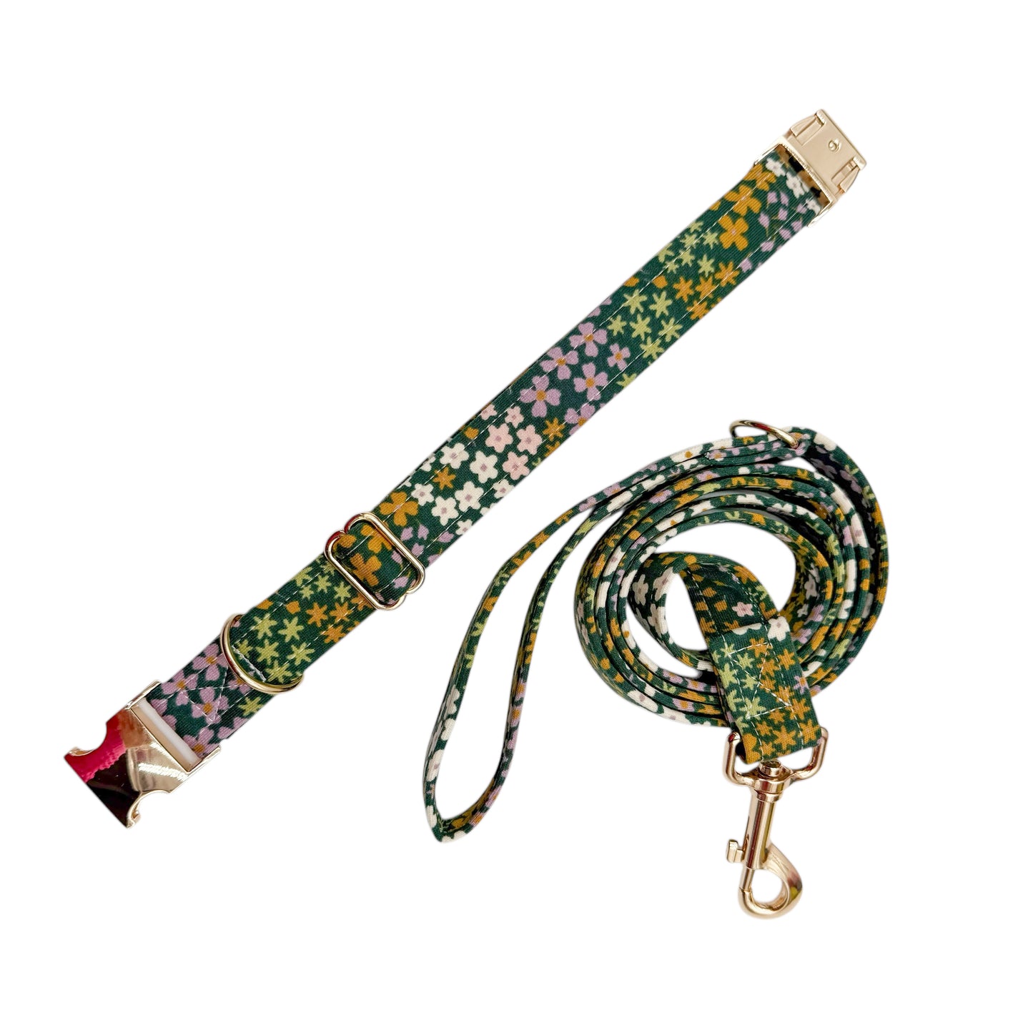 FLOWERS KAKI - Collier & laisse
