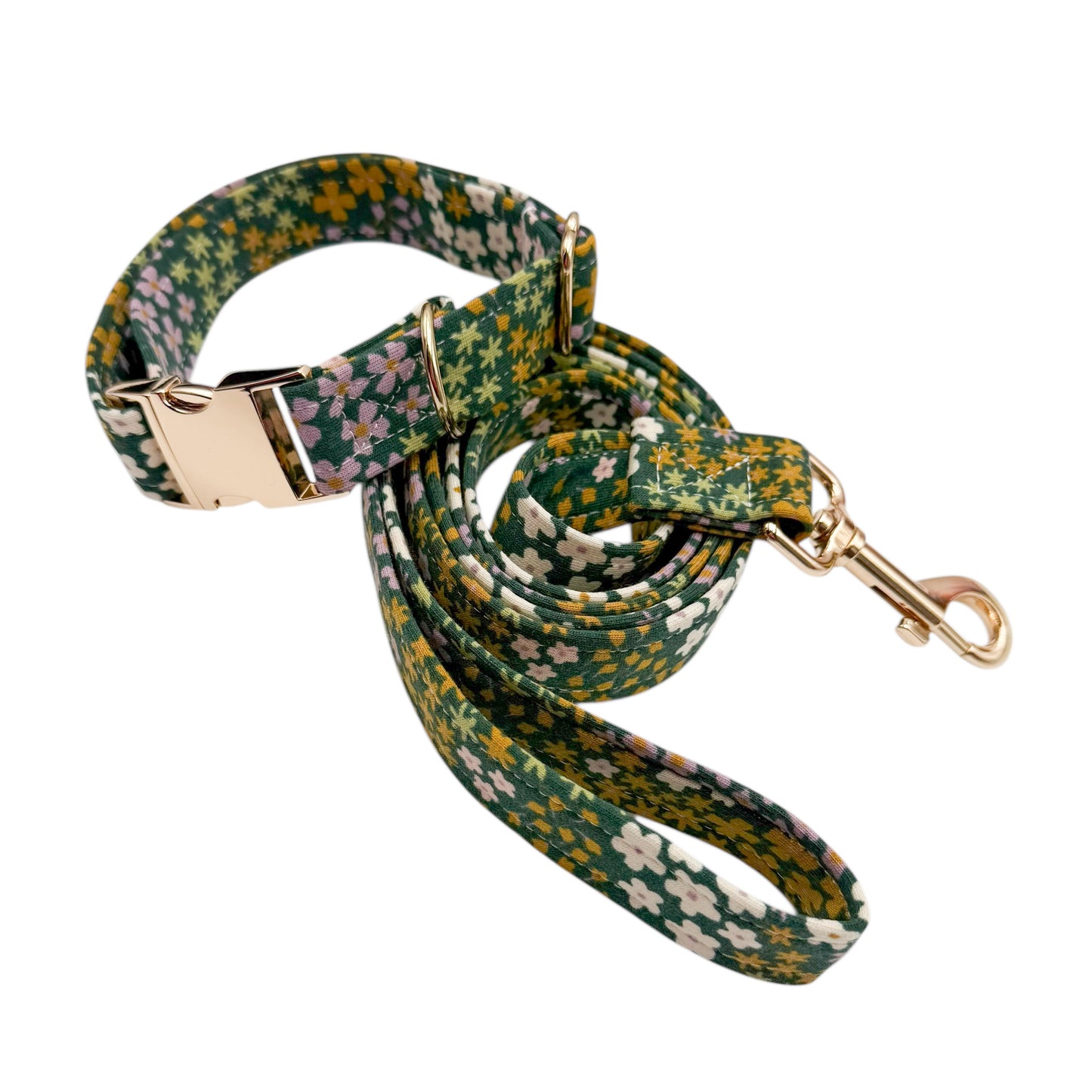 FLOWERS KAKI - Collier & laisse