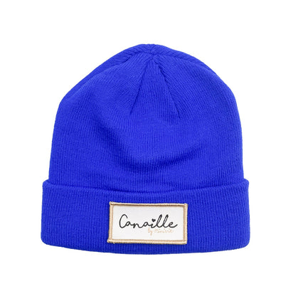 BONNET ADULTE ECUSSON - Bleu roi