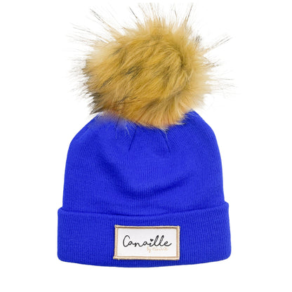 BONNET ADULTE ECUSSON - Bleu roi