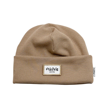GAUFRE TAUPE  - Bonnet avec bord