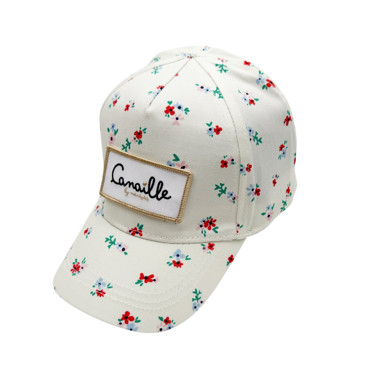 CASQUETTE - Blanc et fleurs