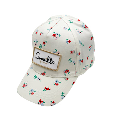 CASQUETTE - Blanc et fleurs