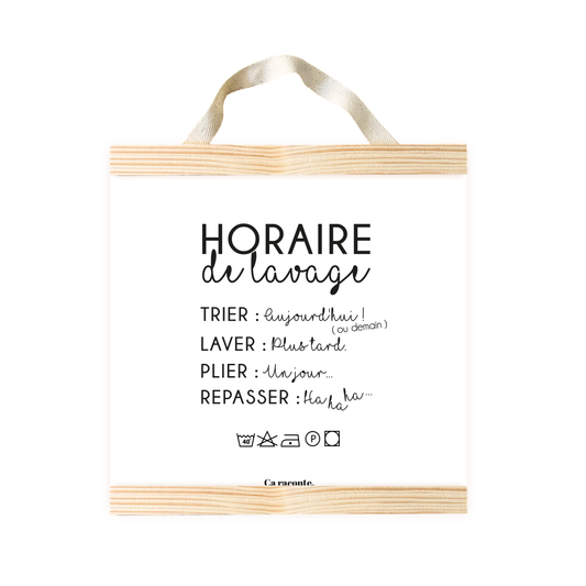 HORAIRE LAVAGE (50X50) - Poster