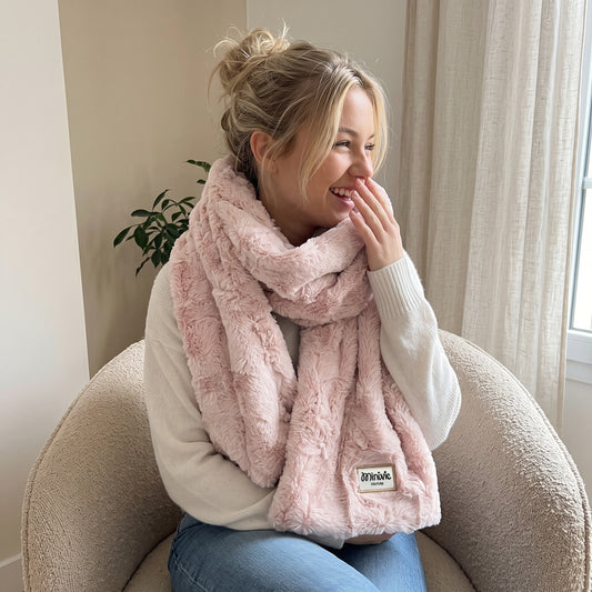 FUR ROSE PALE - Echarpe XXL