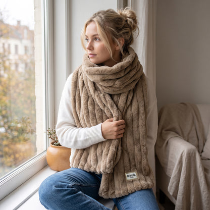 LIGNY TAUPE - Echarpe XXL